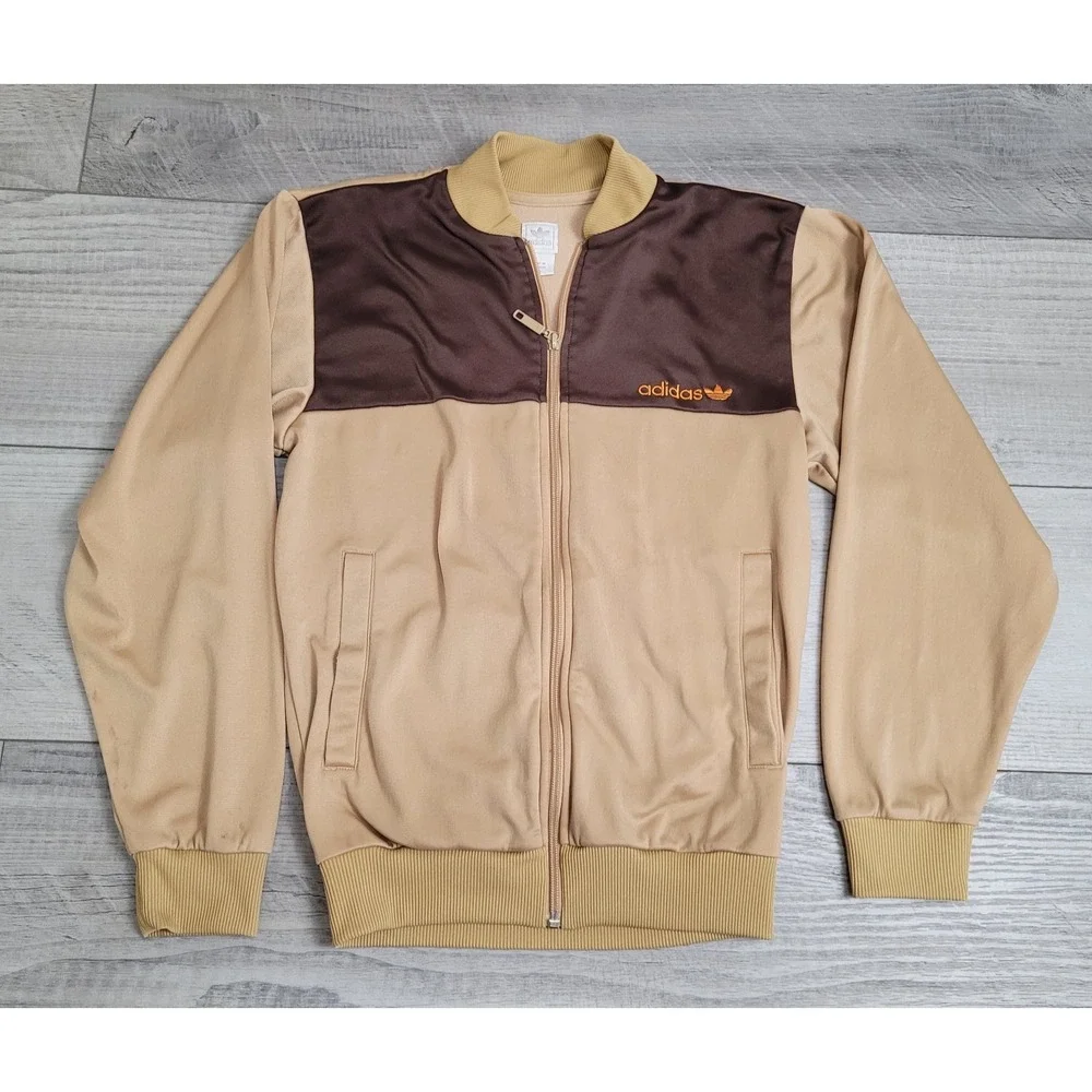 Vintage Adidas Originals Track Jacket Mens XS Brown Colorblock Trefoil‎ Y2K 2005